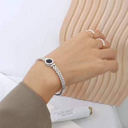Bracelet Jonc Chiffres Romains Acier Chirurgical Plaqué Or 18K – Love Letter Rome Femme