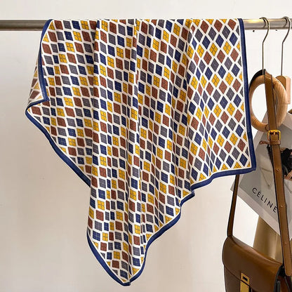 Foulard Carré Coton 70cm Imprimé Floral Femme - Bandana Headband Neckerchief Accessoire