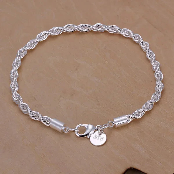 Bracelet Chaîne Argent Sterling 925 — Élégant et Minimaliste, 20 Coloris