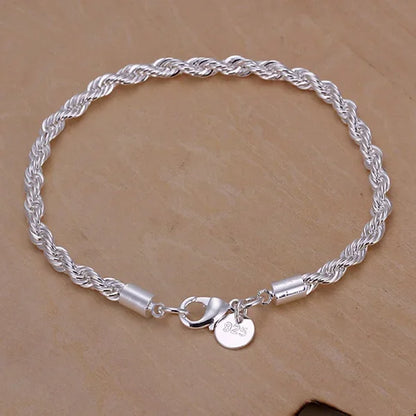 Bracelet Chaîne Argent Sterling 925 — Élégant et Minimaliste, 20 Coloris