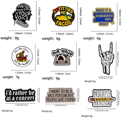Pin's Émaillé Citations Anglaises – Broche Badge Message Unisexe