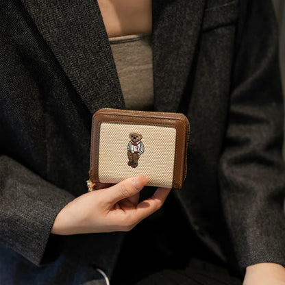 Portefeuille Femme Long Zippé Grande Capacité - Porte-Monnaie Bifold avec Dragonne Porte-Carte Designer Luxe