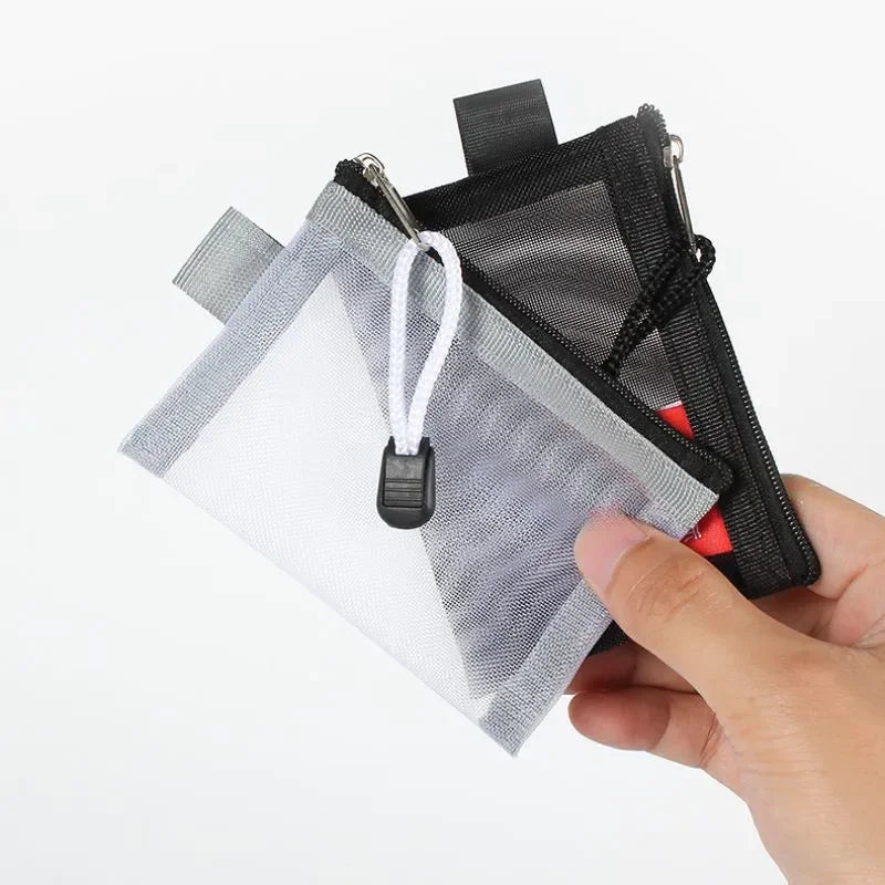 Porte-Monnaie Filet Transparent Zippé – Pochette Carte & Clés