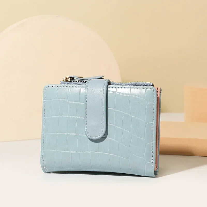 Portefeuille Femme Court Fashion Zipper - Wallet Cuir PU Porte-Monnaie Coin Pocket