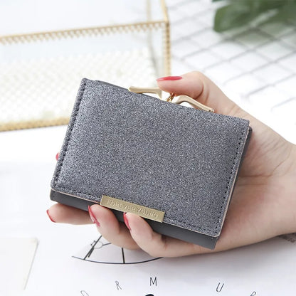 Portefeuille Femme Brillant Tri-Fold - Cartera Mujer Clutch Porte-Monnaie Simple