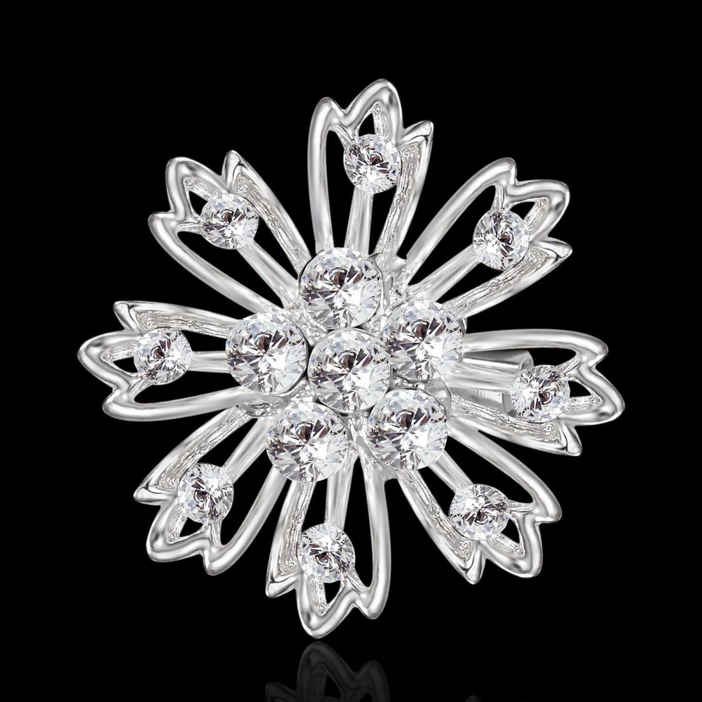 Broche Fleur Rétro Mode Cristal Strass – Pin's Bijou Mariage Rendez-vous Soirées Femme