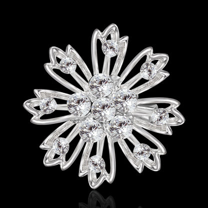 Broche Fleur Rétro Mode Cristal Strass – Pin's Bijou Mariage Rendez-vous Soirées Femme