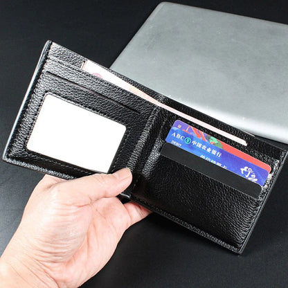 Portefeuille Homme Cuir Artificiel Court - Porte-Cartes Slim Noir Premium
