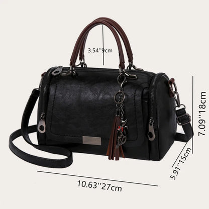 Sac Bandoulière Femme Grande Capacité Pompon - Crossbody Boston Tendance 2026