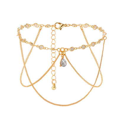 Bracelet de Bras Cristaux Ajustable Doré – Bangle Bras Plage Hip-Hop