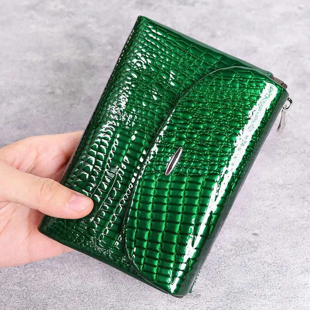 Portefeuille Femme Luxe Clip Cuir - Clutch Soirée Designer Porte-Cartes Crédit