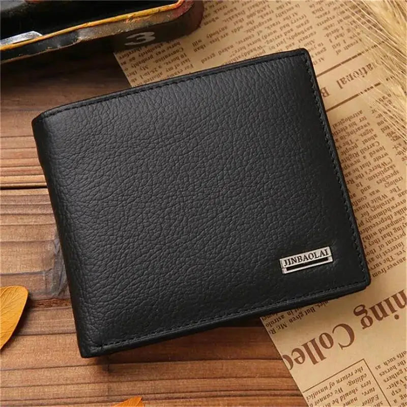 Portefeuille Homme Cuir Véritable - Porte-Cartes Court Premium Noir
