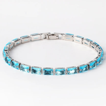 Bracelet Plaqué Or 18K Zircons Arc-en-Ciel – Luxe Micro-Pavé Étanche
