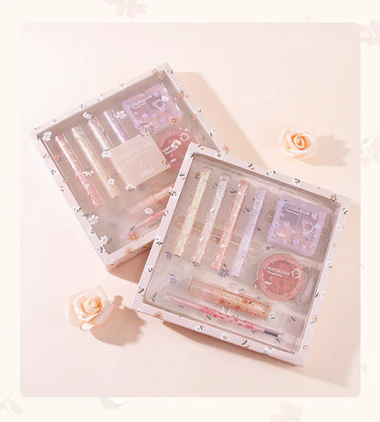 Set Maquillage 8 Pièces Complet - Rouge à Lèvres Correcteur Ombre Paupières Sourcils Blush Kit Beauté