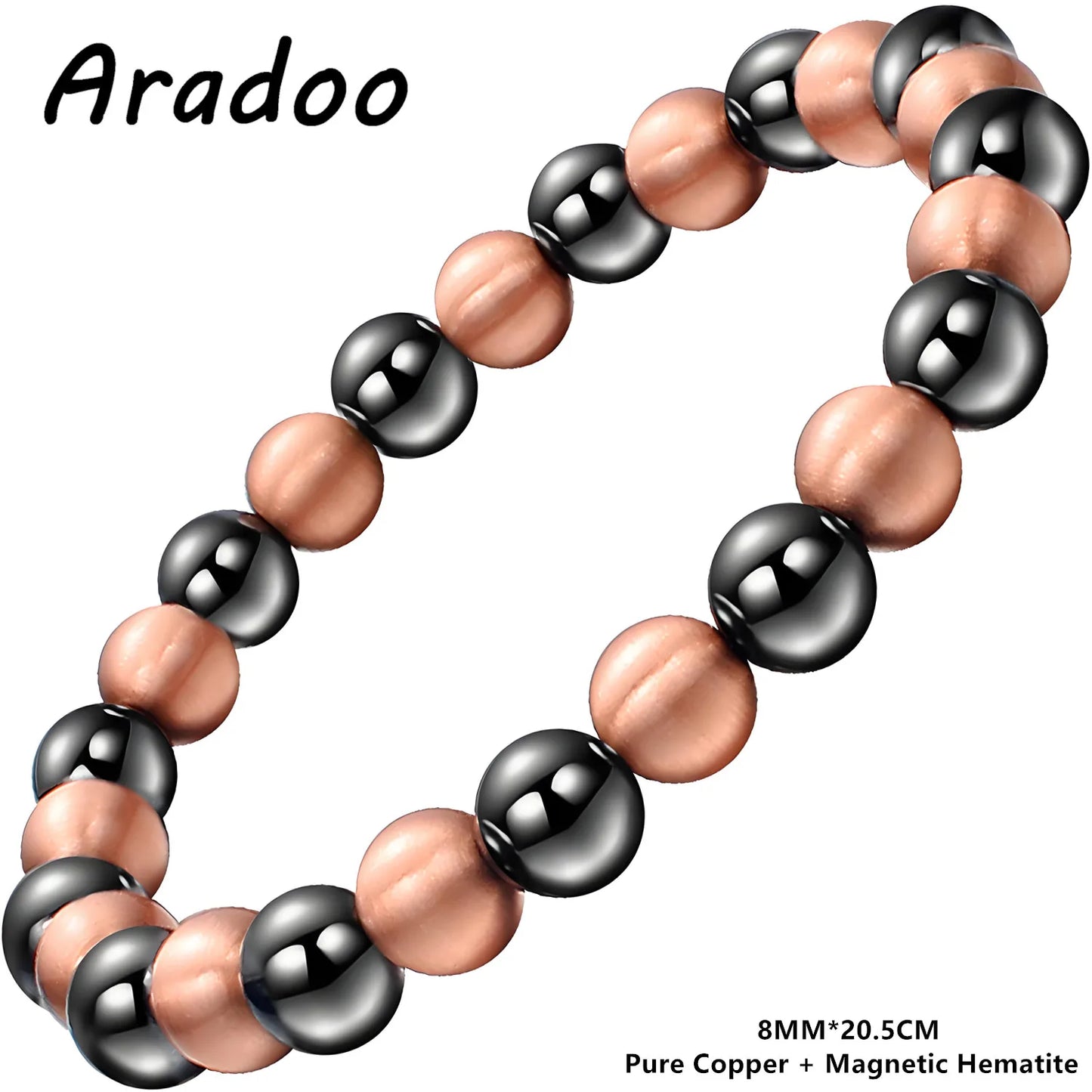 Bracelet Perles Cuivre & Hématite – Bijou Unisexe Équilibre & Style