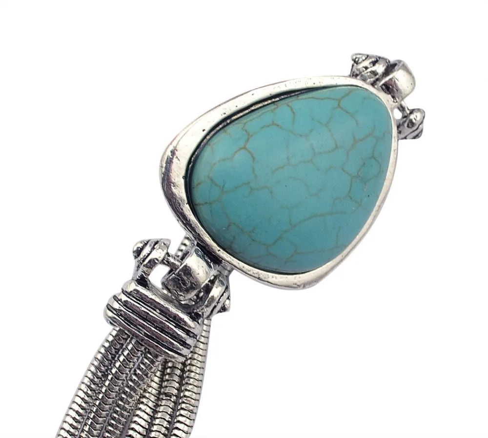 Bracelet Jonc Ethnique Tribal Turquoise - Inspiration Indienne et Africaine
