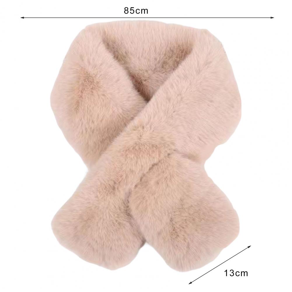 Foulard Écharpe Fourrure Lapin Peluche Femme - Col Croisé Chaud Épais Hiver