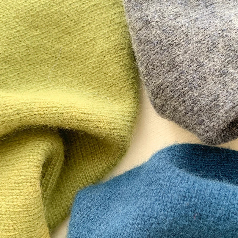 Foulard Triangle Laine Style Américain Coréen - Écharpe Tricotée Multifonction Femme Hiver
