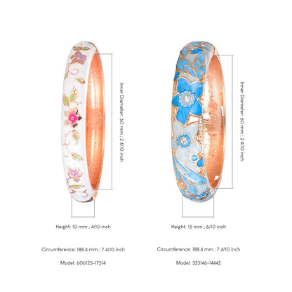 Ensemble 2 Bracelets Joncs Émaillés Cloisonné Style Indien Dubaï – Tendance Femme