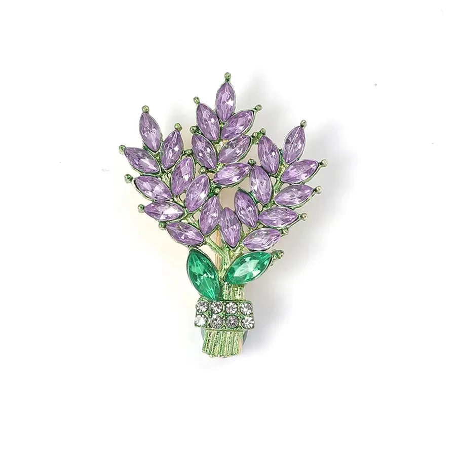 Broche Florale Romantique – Pin Élégant Rose Pivoine Iris