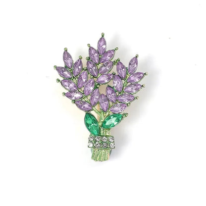 Broche Florale Romantique – Pin Élégant Rose Pivoine Iris