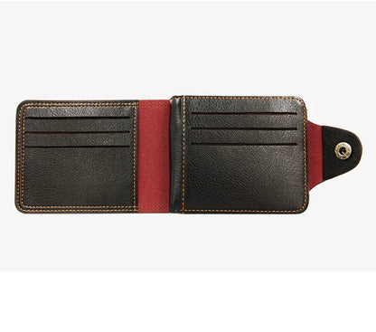Portefeuille Homme Bifold Cuir PU Slim - Porte-Cartes Court Business Compact