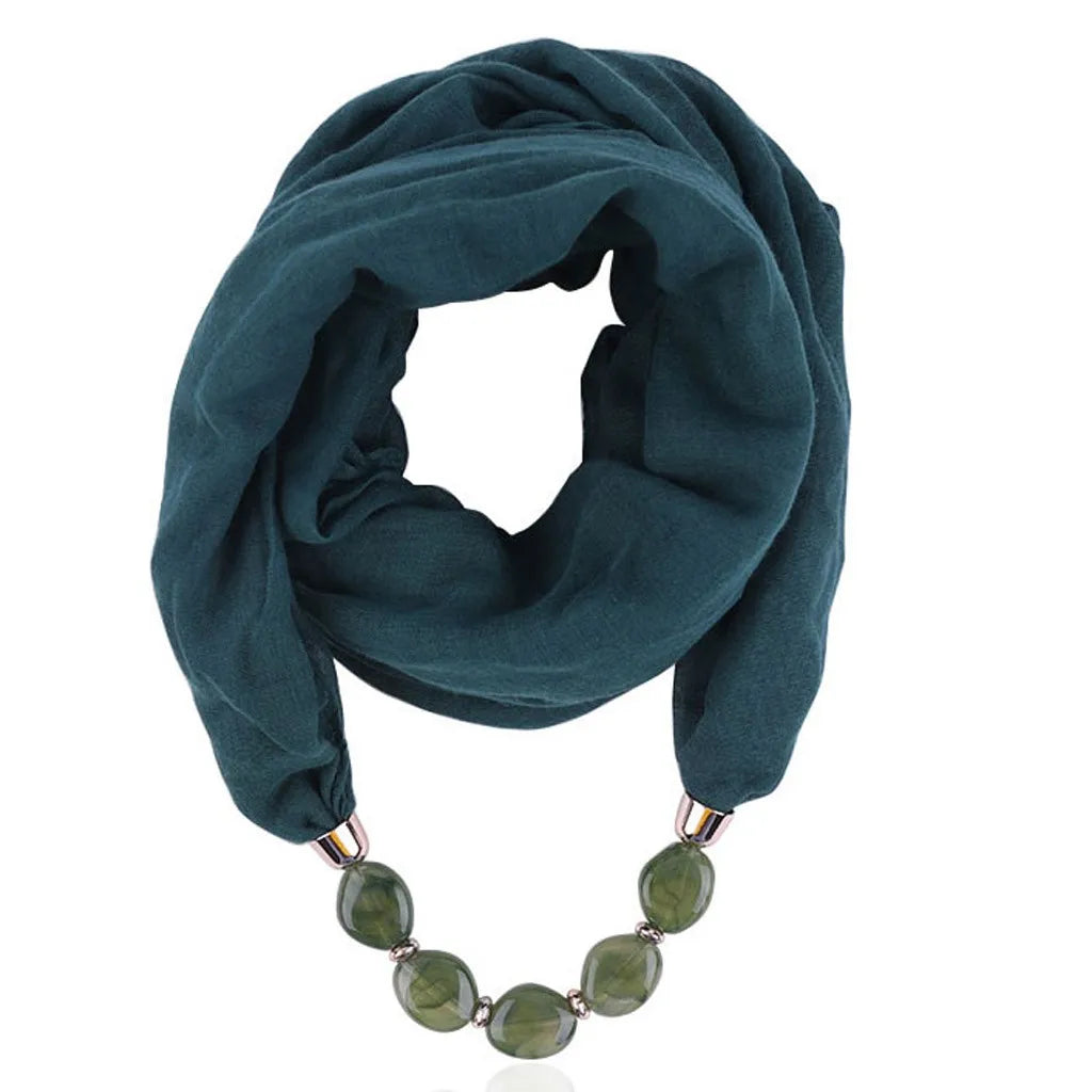 Foulard Collier Ethnique Coton Lin - Accessoire Mode Pendentif Doux