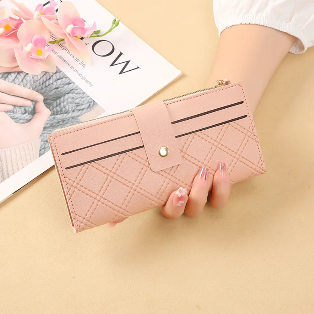 Portefeuille Femme Multi-Cartes Cuir PU - Organisateur de Voyage Décontracté