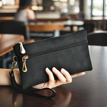 Portefeuille Femme Long Classique Cuir PU Bracelet - Clutch Bag Grande Capacité Téléphone Fashion Simple