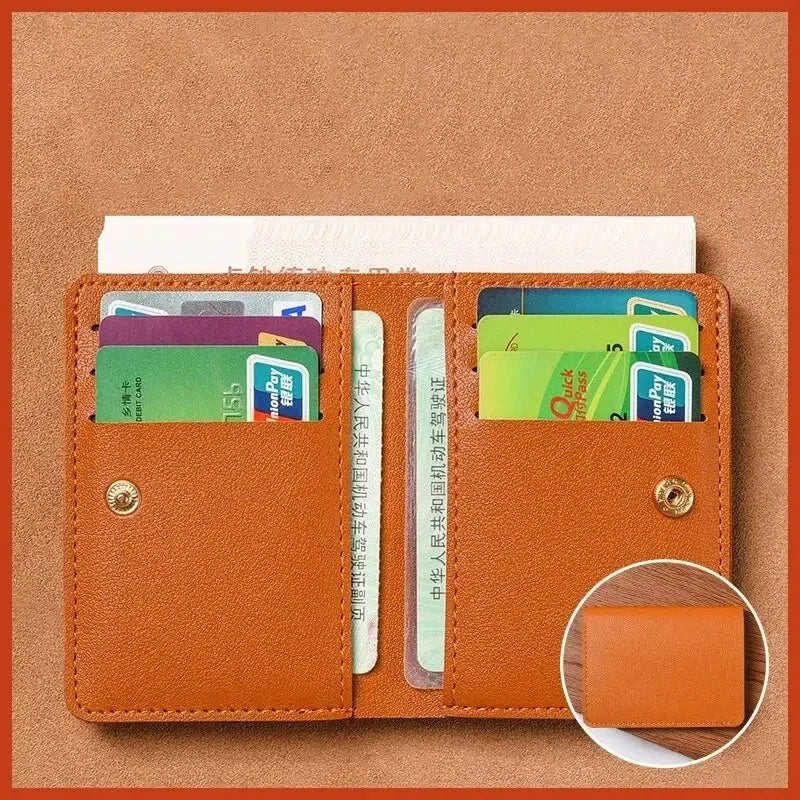 Petit Portefeuille Cuir Ultra-Mince - Porte-Cartes Compact Homme Femme