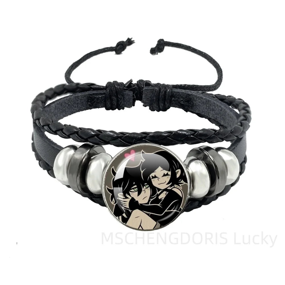 Bracelet Gaming Coffin Andy Leyley – Cuir Multicouche Tressé Noir Unisexe