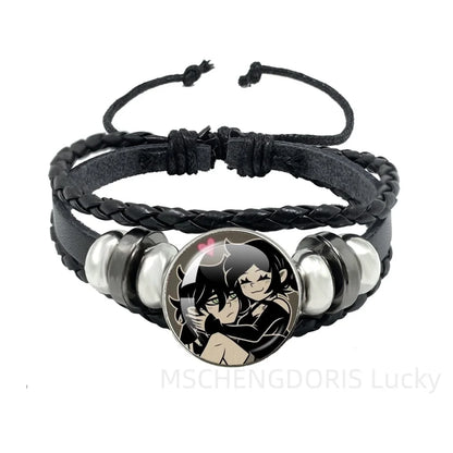 Bracelet Gaming Coffin Andy Leyley – Cuir Multicouche Tressé Noir Unisexe