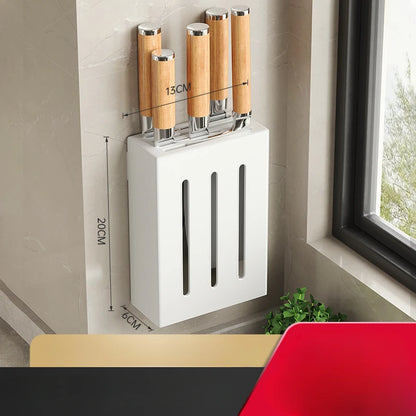 Porte-Couteaux Mural de Cuisine - Rangement Sans Perçage en Acier au Carbone