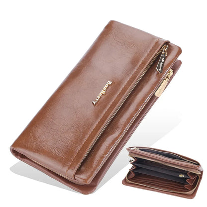 Portefeuille Femme Cuir PU Multi-Fonctions - Pochette Clutch Porte-Cartes Téléphone