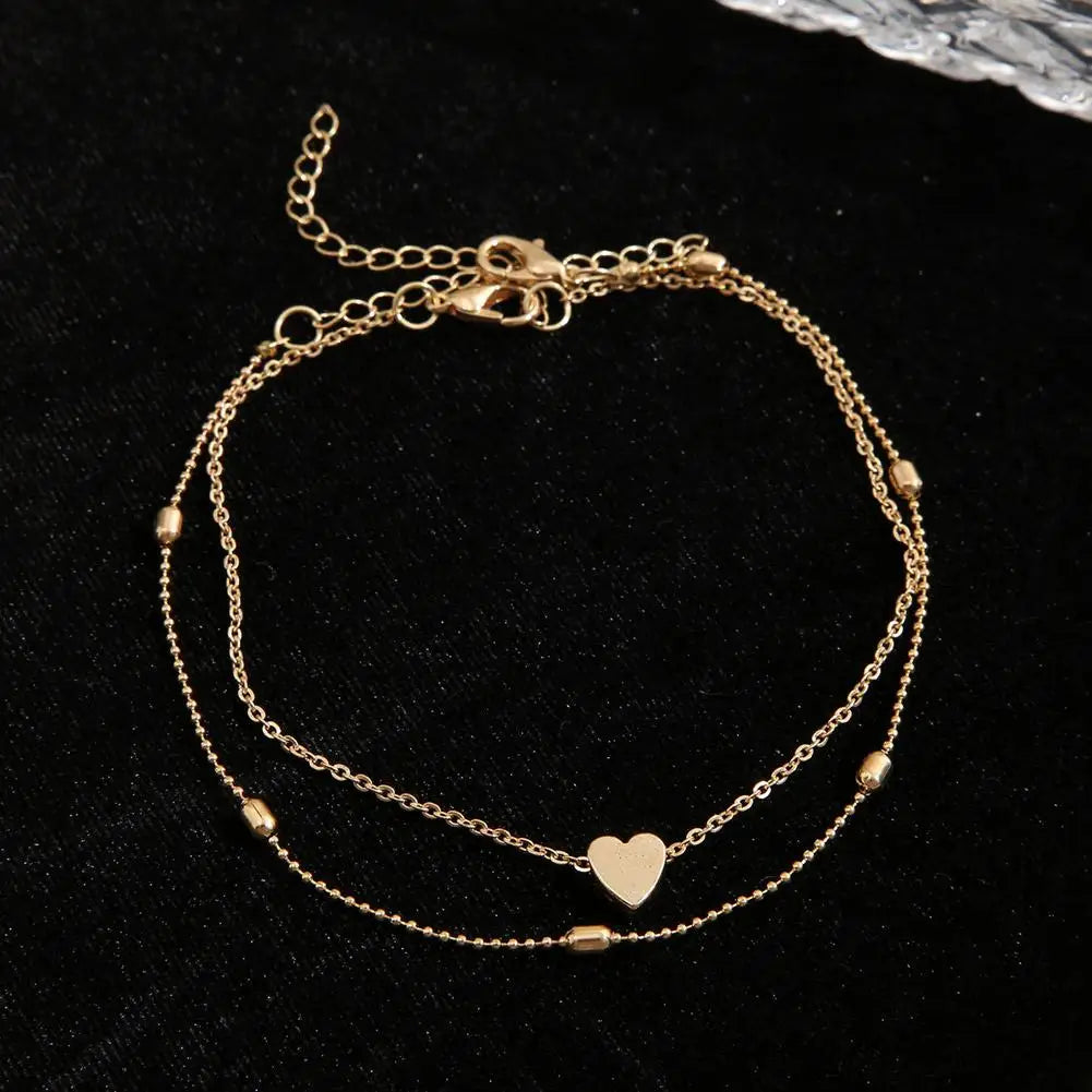 Chaîne de Cheville Bohème Perles Étoiles Pompons – Bracelet Pied Vintage Femme