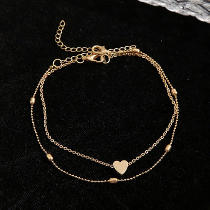 Chaîne de Cheville Bohème Perles Étoiles Pompons – Bracelet Pied Vintage Femme