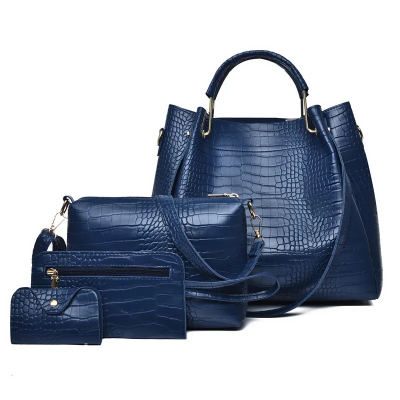 Ensemble 4 Pièces Sacs à Main Femme Cuir Vintage - Set Complet Bandoulière Cadeau 2026