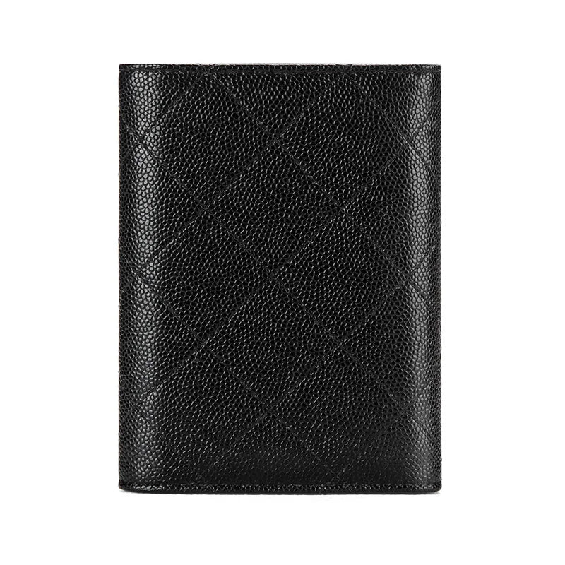 Portefeuille Femme Cuir Vintage GOLF Porte-Photo - Porte-Monnaie Court Pliable Noir Porte-Carte