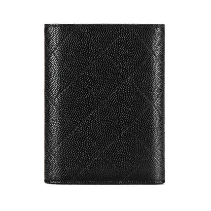 Portefeuille Femme Cuir Vintage GOLF Porte-Photo - Porte-Monnaie Court Pliable Noir Porte-Carte