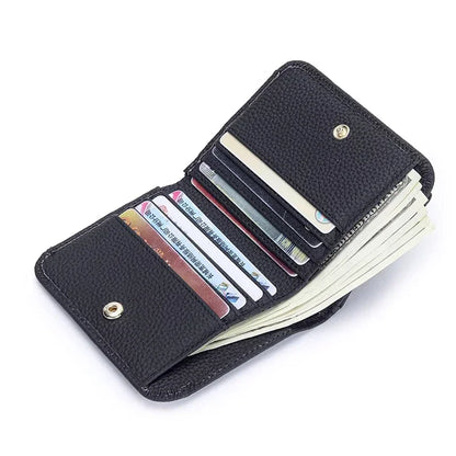 Portefeuille Femme Cuir Véritable Pliable Simple - Porte-Monnaie Multifonction Coin Bag Petit Money Bag
