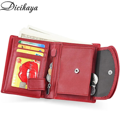 Portefeuille Femme Cuir Véritable - Porte-Monnaie Mini Clutch Porte-Cartes Bourgogne
