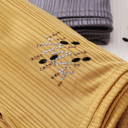 Foulard Hijab Jersey Côtelé Femme - Écharpe Musulman Stretch Paillettes Châle Islamique