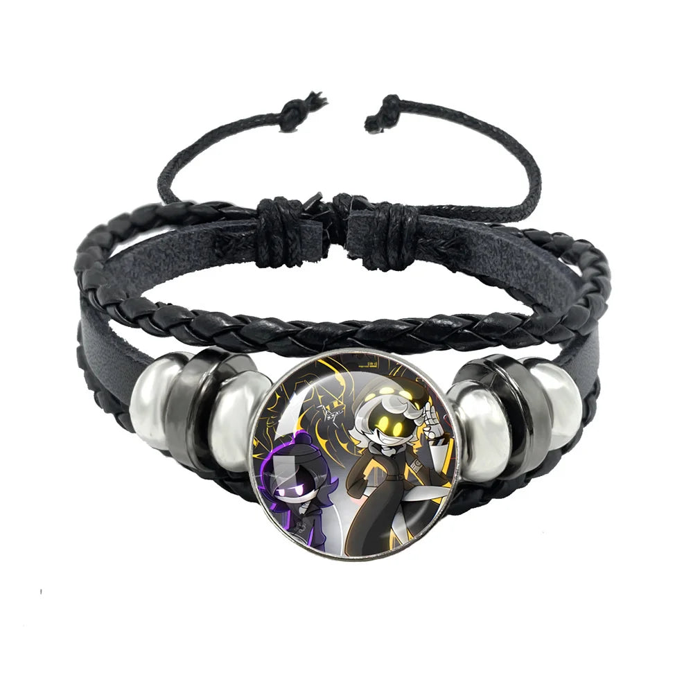 Bracelet Murder Drones Uzi x N – Cabochon Verre Cuir Ajustable Fan Art