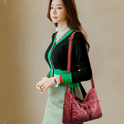 Sac à Main Femme Cuir Luxe Designer - Sac Bandoulière Crossbody Noir 2025