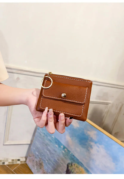 Portefeuille Femme RFID Blocking Trifold Multi-Cartes - Porte-Monnaie Zippé Porte-Clés Sécurisé
