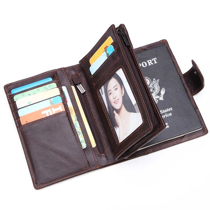 Portefeuille Homme Court Cuir Véritable Luxe - Porte-Cartes ID Multifonction Unisexe