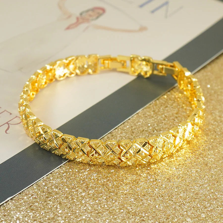 Bracelet Cuivre Plaqué Or 24K – Style Bohème Élégant, Quotidien & Cérémonie
