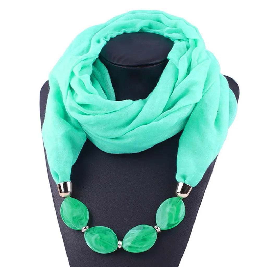 Foulard Collier Ethnique Coton Lin - Accessoire Mode Pendentif Doux