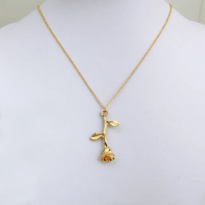 Collier Fleur Rose Délicate - Bijou Bohème Femme - Cadeau Saint-Valentin