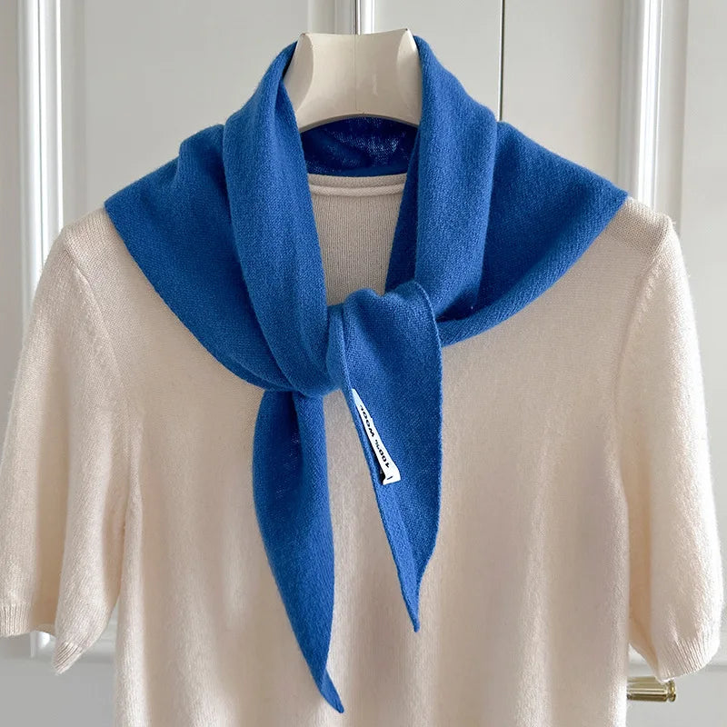 Foulard Triangle Laine 100% Femme - Écharpe Tricotée Style Britannique Multifonction Hiver